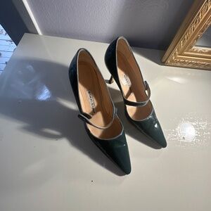 Manolo Blahnik Vintage Grey/blue tone Mary Janes